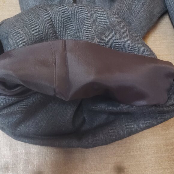 Kuppenheimer Suit 42 33x30 Mens Gray Herringbone & Stripe Vintage - Picture 16 of 16